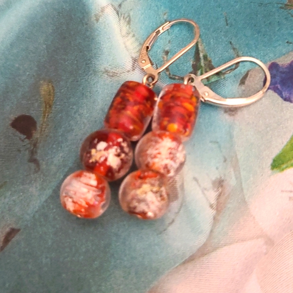 Handcrafted Earrings of Lamp Glass